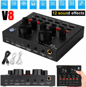 Внешняя звуковая карта V8 Live Sound Card Bluetooth